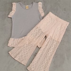 Boutique Lace short and pants set